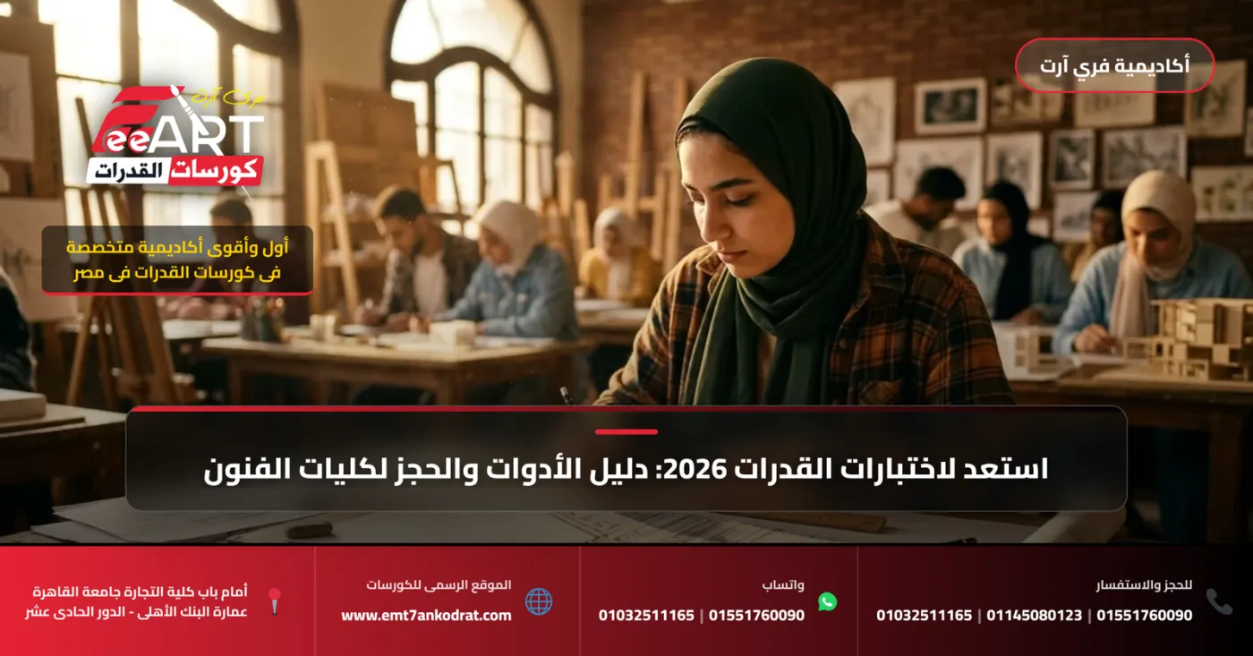 قدرات فنون جميلة عمارة للثانوية المعمارية 2026 - فري آرت أكاديمية القدرات